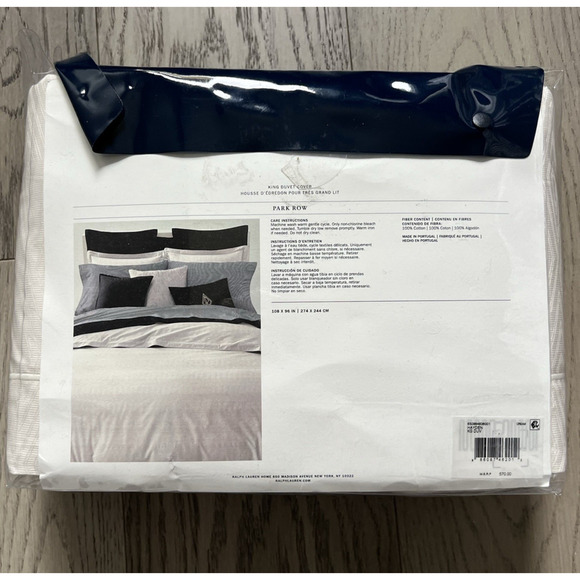 New Ralph Lauren King Duvet Cover Park Row Hayden True Cream 108"x 96" - Picture 3 of 3
